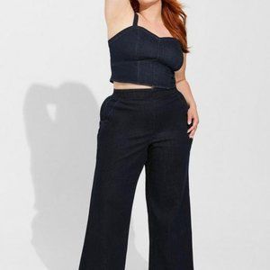 Torrid size 3 Cropped Denim Corset Top,  Color: Ozone